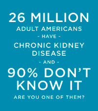 Graphic: 26 million adult Americans have Chronic Kidney Disease and 90% don't know it. Are you one of them?